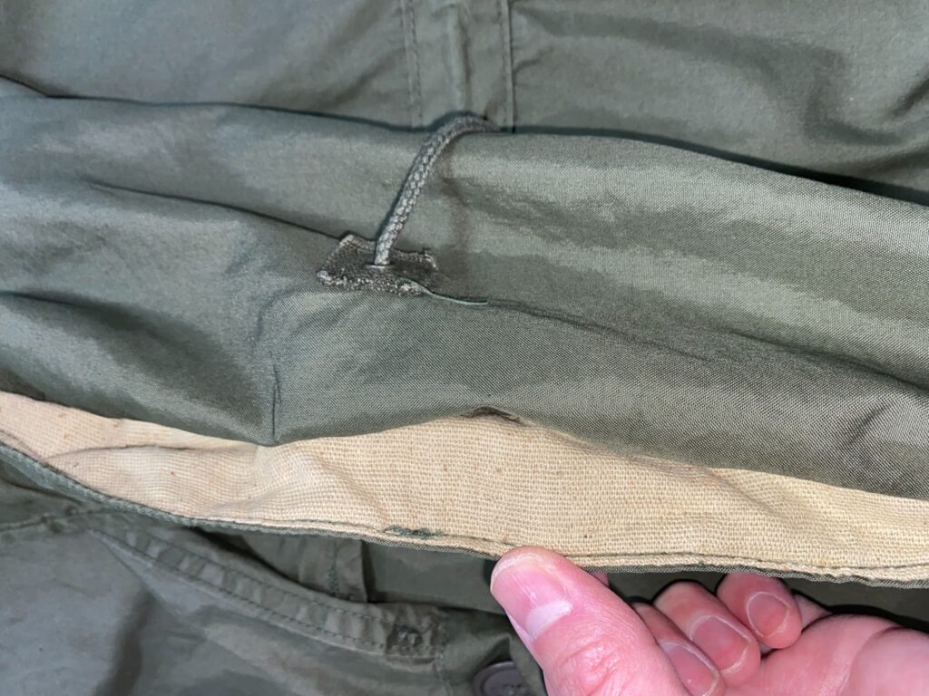 米軍実物 M65 フィッシュテールパーカー 70s 初期型の見返し