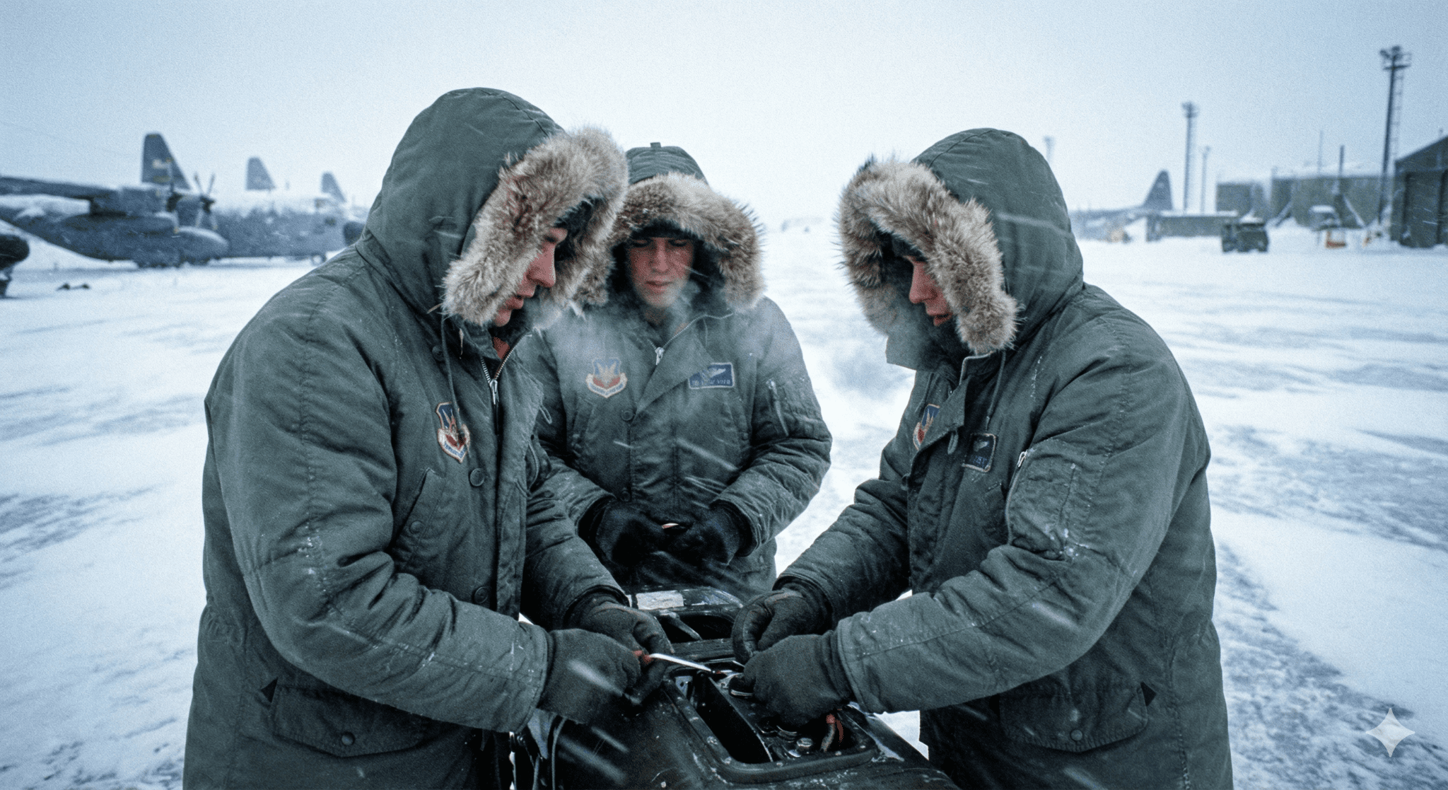 暖かい軍モノアウターを着てる米軍