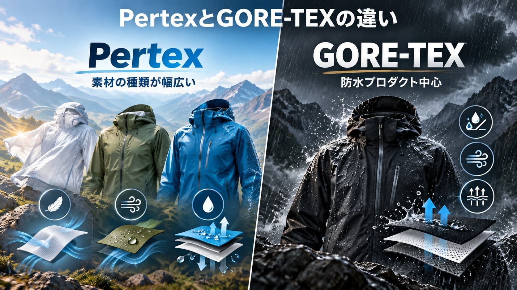Pertexとゴアテックスの違い